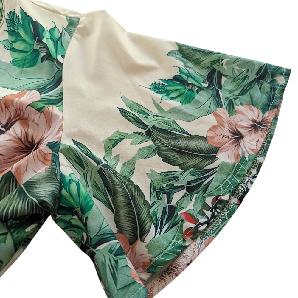 Plus Size Women's Tropical Print Tie Batwing Sleeve Dress Size 2XL - Picture 4 of 13